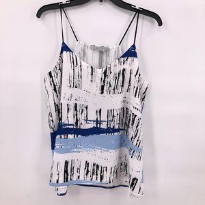 NWT Dalia black blue abstract print tank top